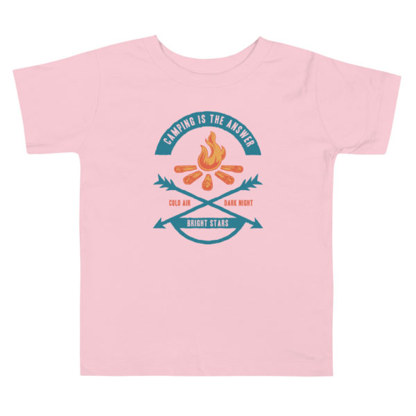 camping t shirt kids pink