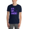ay up duck t shirt navy