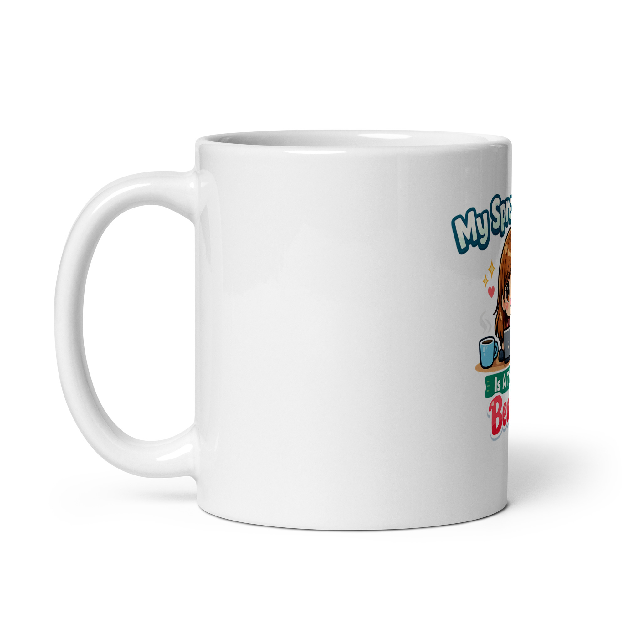 I Love Spreadsheets Mug (Female) - Image 2