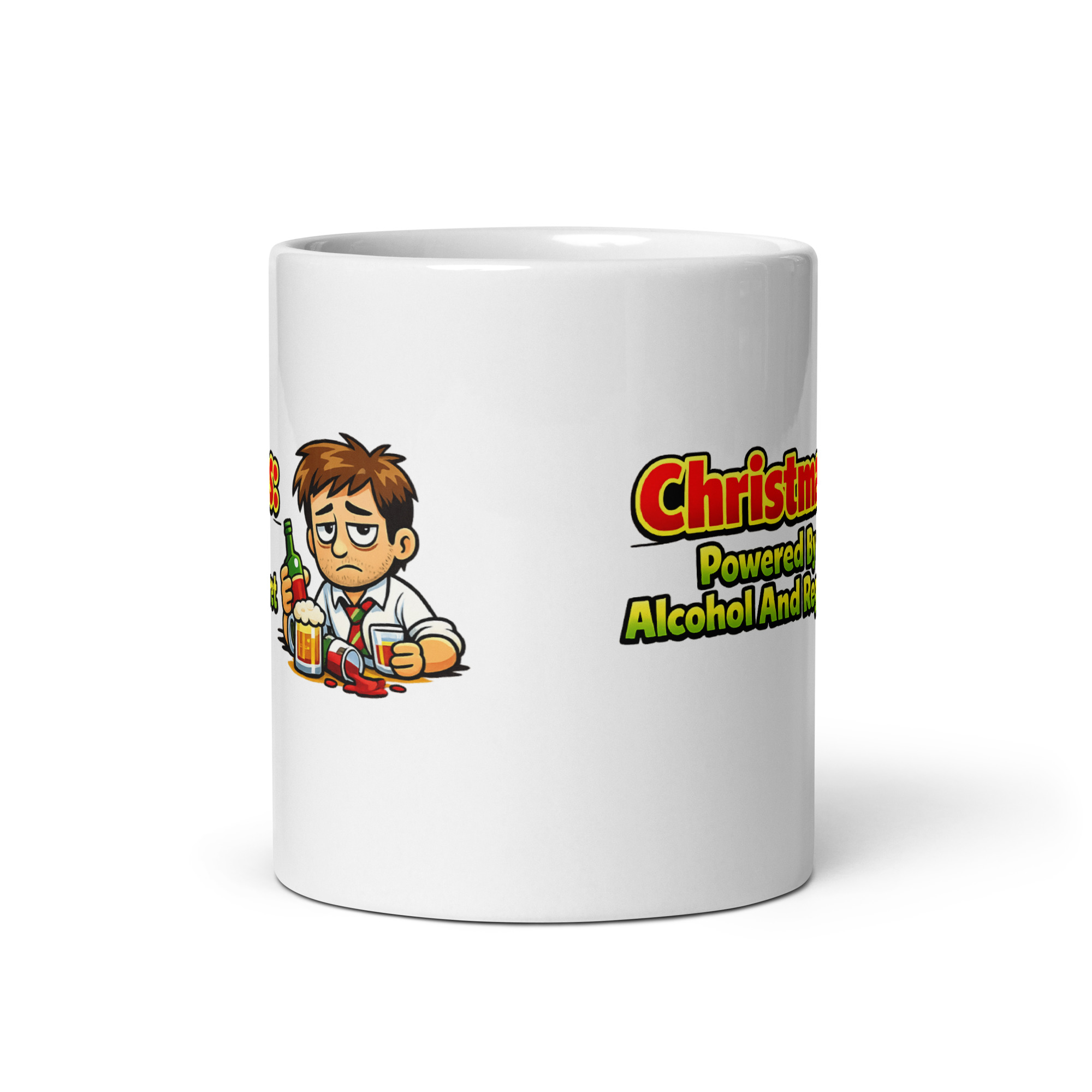Christmas Powered By Alcohol And Regret Mug