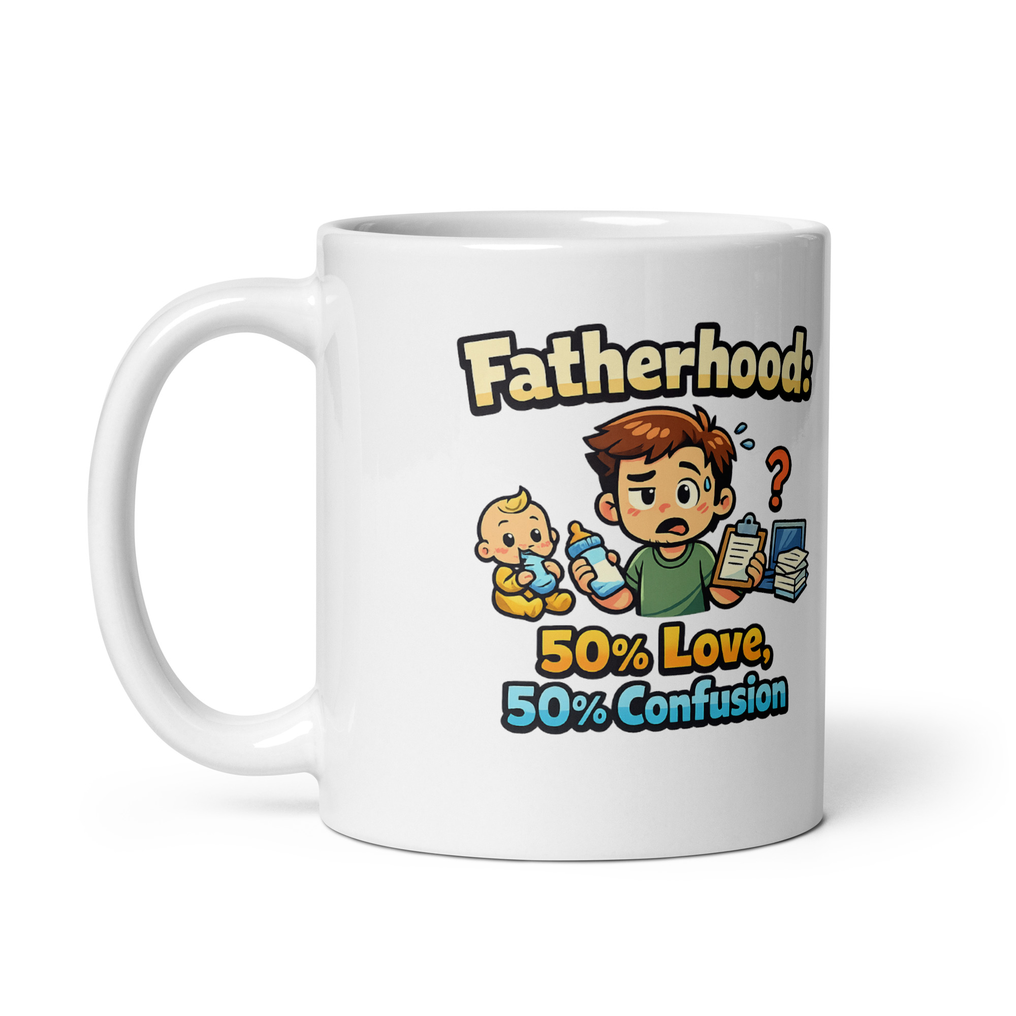Fatherhood 50% Love 50% Confusion Mug - Image 5
