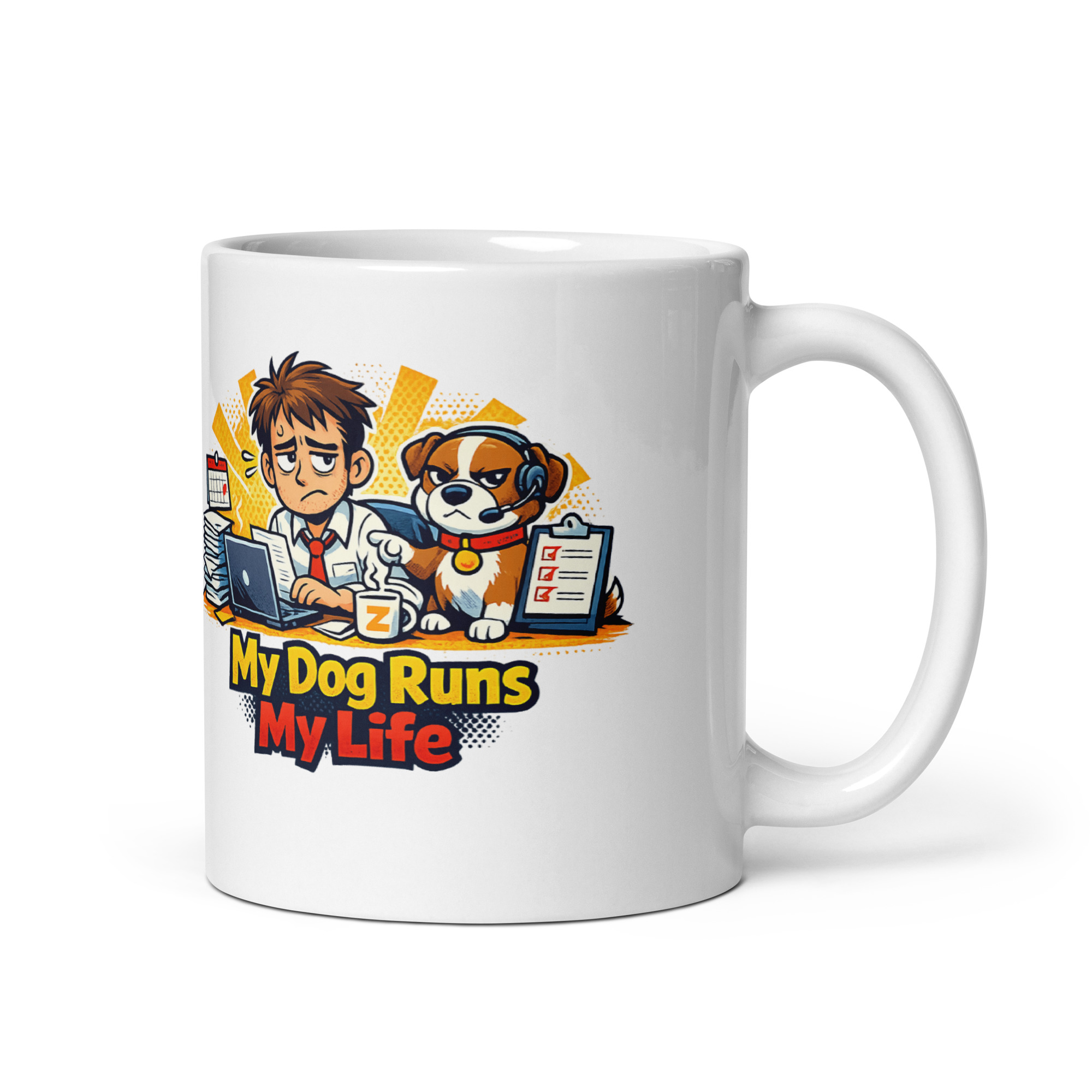 My Dog Runs My Life Mug - Image 4