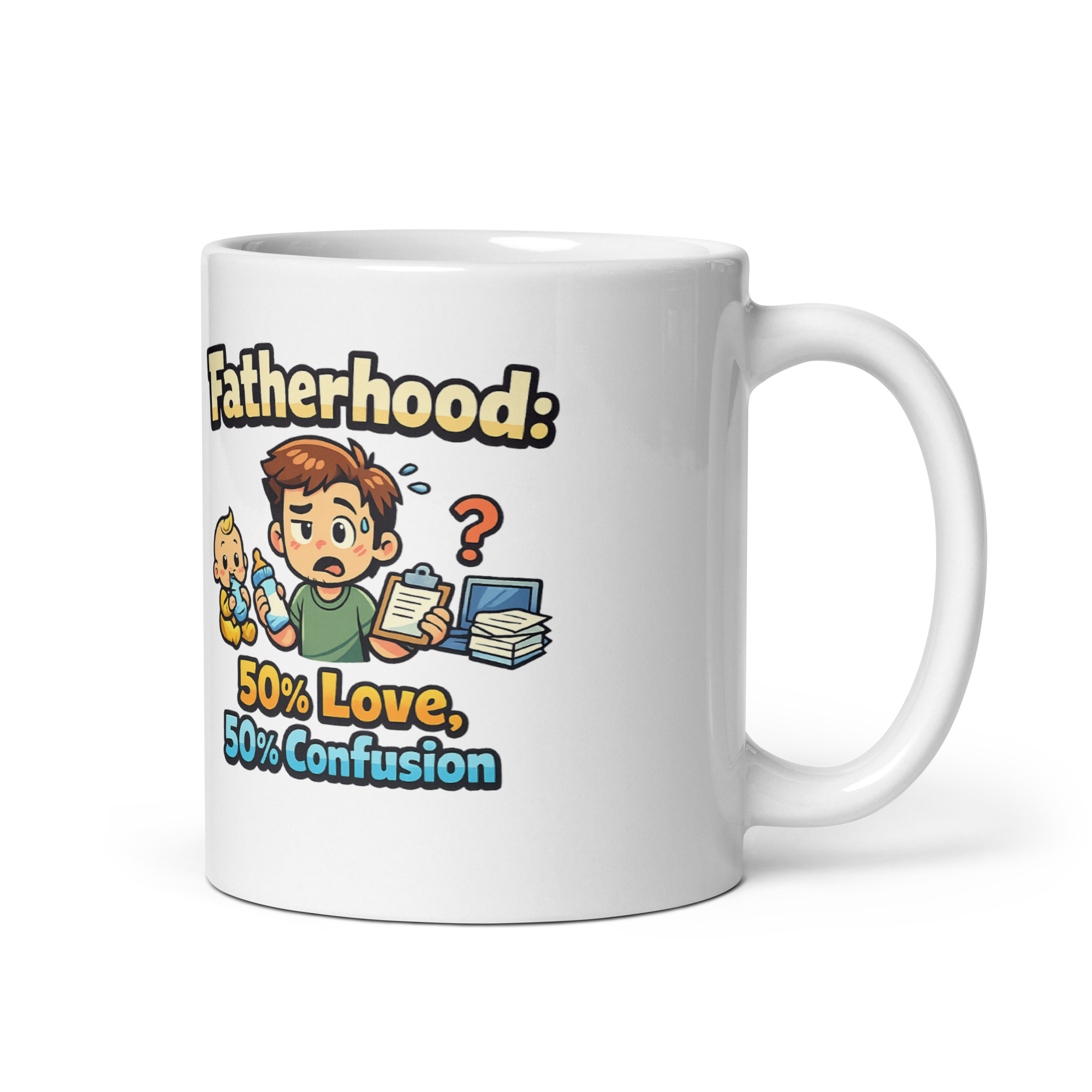 Fatherhood 50% Love 50% Confusion Mug - Image 4