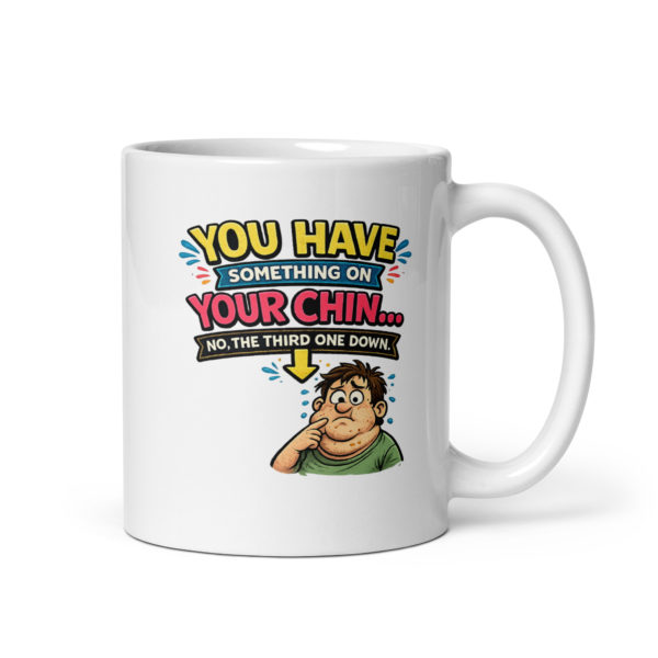 You have something on your chin… no, the third one down Mug